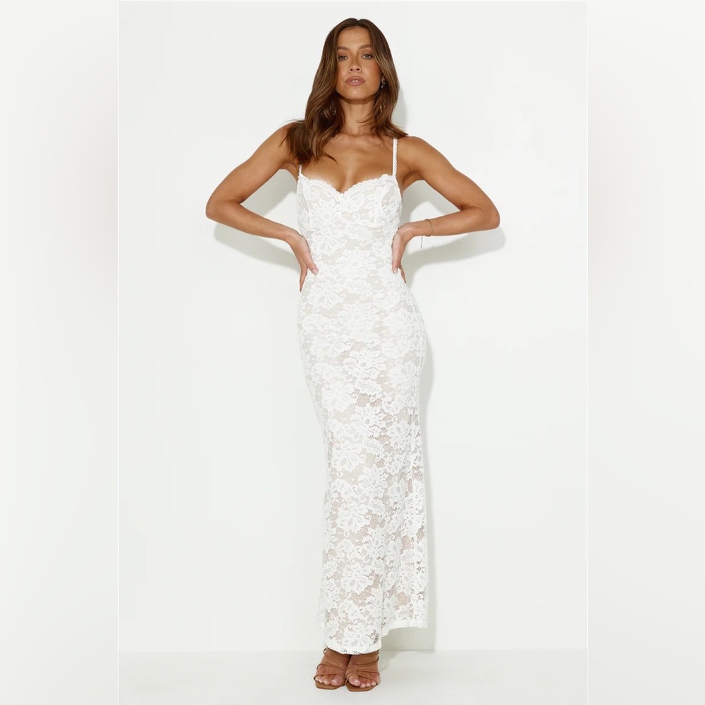 Sweet Lace Maxi Dress White